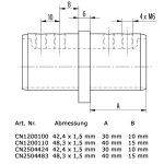 Verbinder für runde Nutrohre Ø 42,4 x 1,5 mm, V4A Edelstahl geschliffen