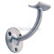 Handlaufträger für Wandmontage, mit Trägerplatte für Handlauf Ø 42,4 mm, Wandabstand 65 mm, V4A Edelstahl geschliffen