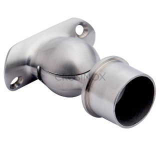 Handlaufträger für Geländerpfosten, mit Gelenk, aus V4A Edelstahl geschliffen, für Ø 42,4 x 2 mm