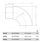 Endstück für Rundrohre Ø 42,4 x 2 mm, V2A Edelstahl geschliffen