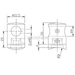 Traversenhalter für runde Füllstäbe Ø 10 mm, mit gewölbtem Kopf, V4A Edelstahl geschliffen, Anschluss für Rundrohr Ø 42,4 mm