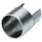 Universaladapterbuchse für Nutrohr auf Rundrohr-Steckfitting, Ø 48,3 x 2,0 mm, V4A Edelstahl geschliffen