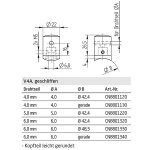 Traversenhalter für Drahtseile, V4A Edelstahl geschliffen, für Ø 6 mm Drahtseile, Anschluss für Rundrohr Ø 42,4 mm