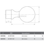 Kugelaufsatz für Geländerpfosten, V4A Edelstahl geschliffen, für Pfosten mit Ø 42,4 x 2 mm
