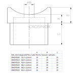 Adapter 90° für Rundrohre Ø 33,7 x 2 mm, V4A Edelstahl geschliffen