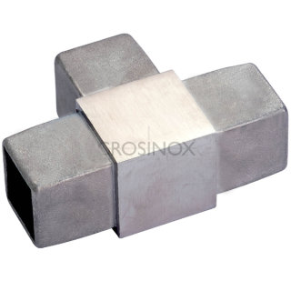 T-Verbinder für Vierkantrohre 40 x 40 x 2 mm, V4A Edelstahl