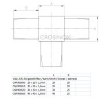 T-Verbinder für Vierkantrohre 40 x 40 x 2 mm, V4A Edelstahl