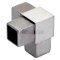 Eckverbinder (3 Anschlüsse) für Vierkantrohre 30 x 30 x 2 mm, V4A Edelstahl geschliffen