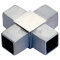 Kreuzstück (4 Anschlüsse) für Vierkantrohre 25 x 25 x 2 mm, V4A Edelstahl geschliffen