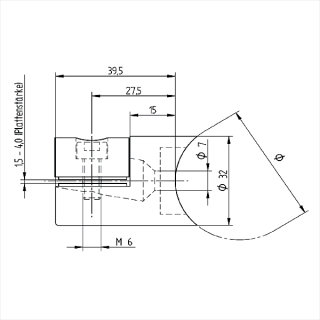 Plattenhalter f&uuml;r Lochbleche / Platten 1,5 - 4 mm, &Oslash; 32 mm, V2A Edelstahl geschliffen