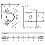 Gelenkhalter 0° - 180° für Rundrohre Ø 33,7 x 2 mm, V4A Edelstahl geschliffen