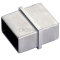 Verbinder für rechteckige Vierkantrohre 50 x 30 mm, V4A Edelstahl geschliffen