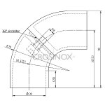 Flexibler Bogen Verbinder für Holzhandläufe Ø 45 x 3 mm, V4A Edelstahl geschliffen