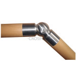 Flexibler Kugelverbinder für Holzhandläufe, V4A Edelstahl geschliffen