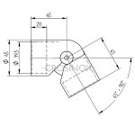 Universalgelenk-Verbinder 45° - 90° für Holzhandläufe, V4A Edelstahl geschliffen