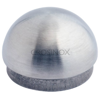 Endkappe Halbkugel, massiv, für Ø 48,3 x 2,6 mm, V2A Edelstahl geschliffen