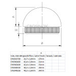 Endkappe Halbkugel, massiv, für Ø 48,3 x 2,6 mm, V2A Edelstahl geschliffen
