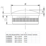 Endkappe, leicht gewölbt, massiv, mit Rändel, für Ø 33,7 x 2 mm, V4A Edelstahl geschliffen