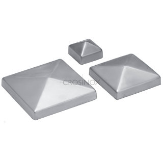 Pyramidenkappen für Vierkantrohre 60 x 60 mm, V4A Edelstahl geschliffen