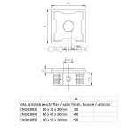 Endkappe quadratisch für Vierkantrohre 50 x 50 x 2 mm, mit Mittelbohrung Ø 12,2 mm, V4A Edelstahl geschliffen