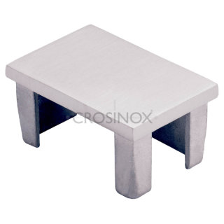Endkappe rechteckig für Vierkantrohre 60 x 40 x 2 mm, flach, V4A Edelstahl geschliffen