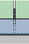 Gummi-Distanzstück für Ganzglasgeländer, für Glas von 16,76 - 17,52 mm, 10 mm Distanz